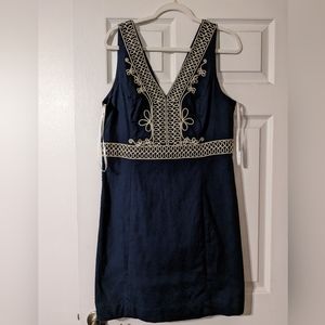 EUC Lilly Pulitzer Navy & Gold Dress Sz 14